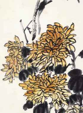 包邮吴昌硕花卉四条屏宣