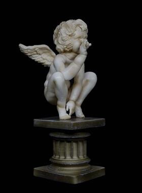 正品Baksy铁桶油漆天使手办灰潮流公仔n摆件雕塑色i礼ns送班克斯