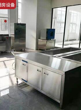 天津餐馆台厨柜学校酒店餐厅商用厨房不锈钢拉门台