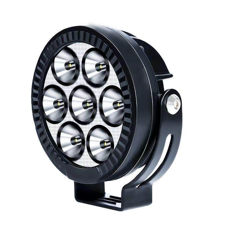 超亮电动机车灯LED7珠射灯黄白强光外置前置客厅灯鸣笛爆闪汽车大,淘宝优惠券,粉丝福利购,淘宝优惠卷