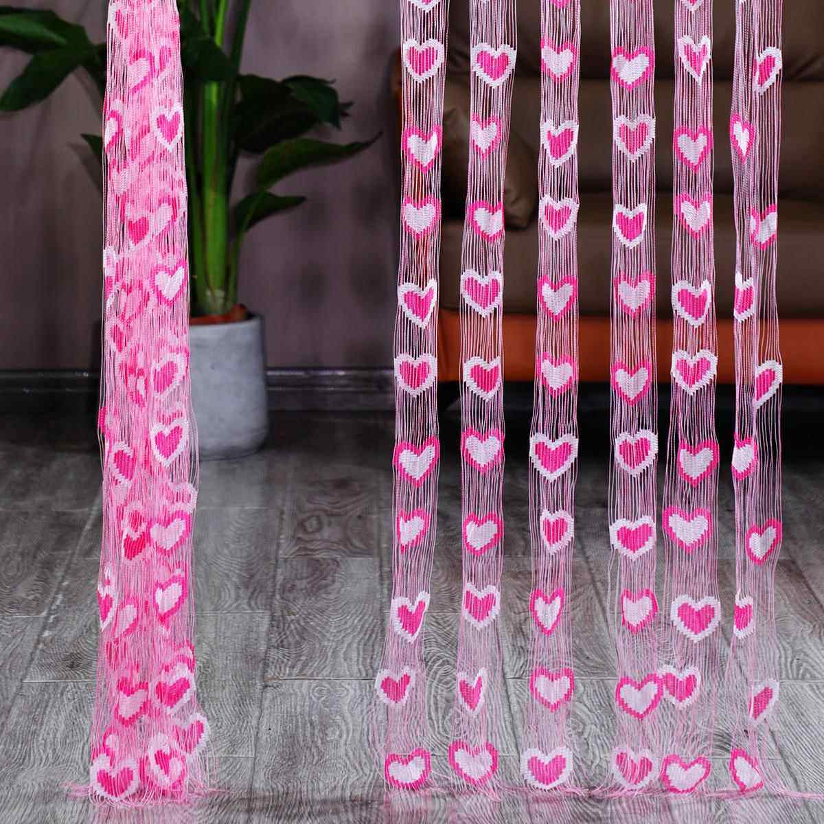 网红流苏双色爱心门帘公主房布置窗帘儿童房幼儿园装饰线帘隔断,淘宝优惠券,粉丝福利购,淘宝优惠卷