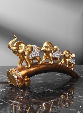 现代简约招财三连象欧式大象家居装饰品摆件客厅电视柜酒柜桌面