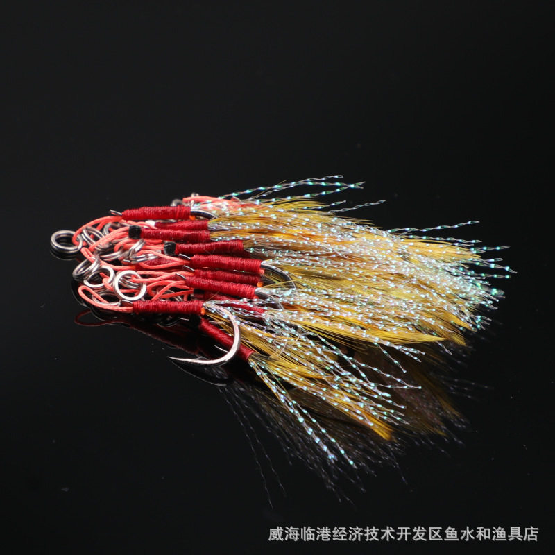 路亚彩色羽毛铁板单钩海钓绑毛亮丝钓鱼鱼钩鱼饵制品户外,淘宝优惠券,粉丝福利购,淘宝优惠卷