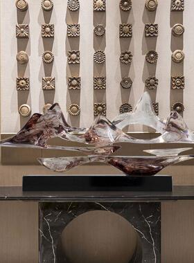 酒店客厅抽象假山雕塑饰品入口家居搬迁新家创意艺术家居软装饰