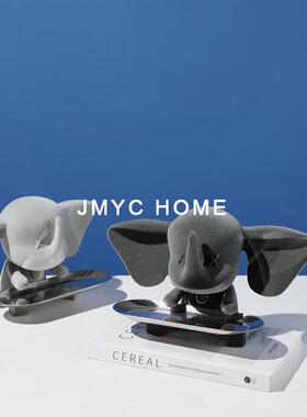 意式轻奢小飞象托盘摆件入户玄关钥匙收纳装饰品客厅电视柜床头柜