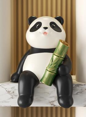 熊猫吊脚坐关姿电柜摆件居客厅CRCH0258入户玄酒家柜儿视童房书柜