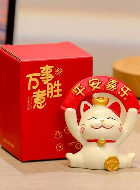 招财HXZCM猫摆件高级感小桌面饰品礼装物可爱手工新款众办室小公