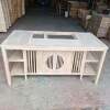 White tea table and chair combination, simple Chinese style antique solid wood tea table and tea set set, table and tea table