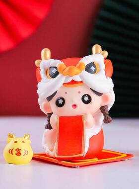 可爱节日礼品金瑞福娃摆件萌宠福娃公仔桌面装饰品新年吉祥物