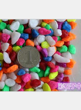 园艺装饰用品 五彩石头 彩色小石子 盆栽花盆装饰一件50斤