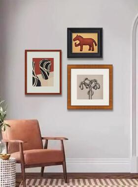 中古风客厅装饰画沙发背景墙艺术挂画餐厅柜壁画玄关现代简约壁画