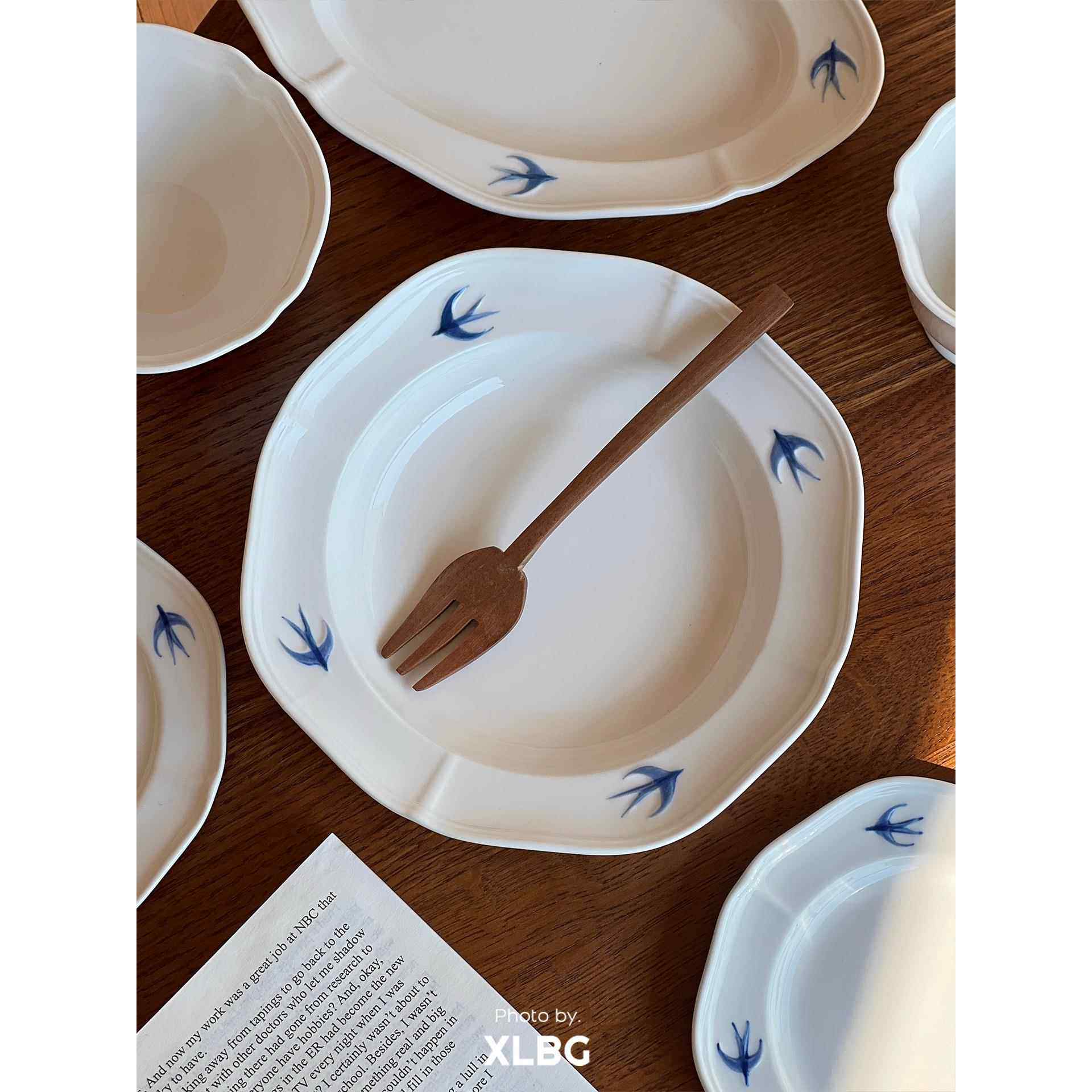 ins风燕子盘高颜值小碗米饭碗浮雕咖啡杯陶瓷餐具套装早餐甜品盘,淘宝优惠券,粉丝福利购,淘宝优惠卷