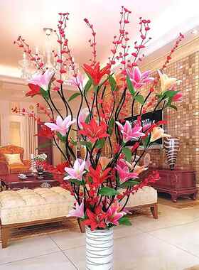 静脉干花客厅人造套装假花客厅干花花束插花家庭餐桌电视柜装饰摆