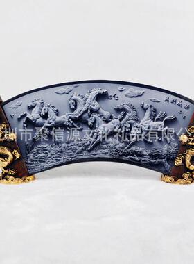 中国风小号书卷马到成功桌面屏风摆件文化商务礼品定制工厂