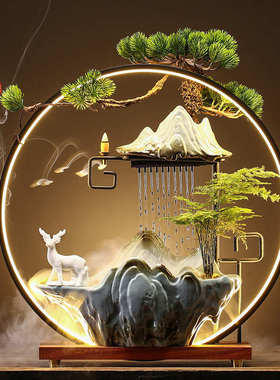 招财流水摆件循环水客厅家居办公室流水生财开业创意装饰桌面礼品