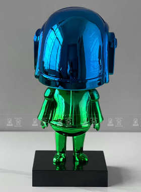 彩色样板房电镀电视柜站立银色奢摆件轻房风简约树脂儿童士兵小兵