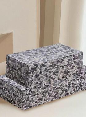 现代艺术黑白柜子收纳盒陈列摆件酒店客厅卧室家居饰品简约装饰盒