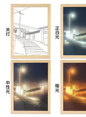 ins灯光画框阳光画小夜灯画抖音网红床头卧室灯梦照明灯相框