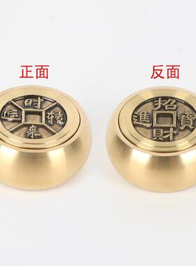 仿海柳转钱手把件 牛角手把件 纯铜转钱转钱手把件夜光树脂工艺