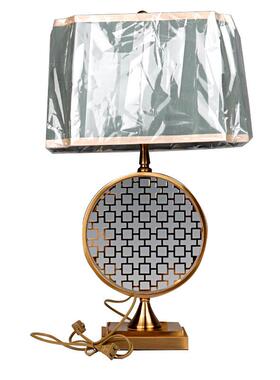 新中式饰品摆件客厅样板间台灯卧室床头柜家具软装搭配铁艺合金