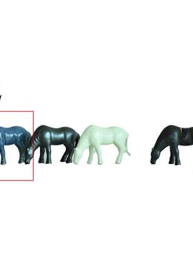 中式新禅意陶瓷蓝色PZ1098黑色小唐马小动物古摆书件书柜博架房软