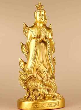 新款直销黄铜九尾狐摆件九尾狐灵狐青丘妲己铜像家居装饰桌面摆设