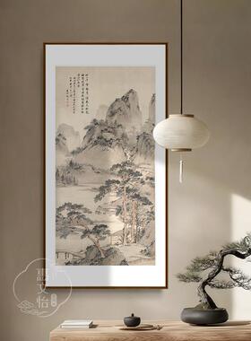 清江幽居图入户正对门玄关客厅墙壁挂画高档茶室山水装饰画新中式