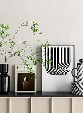 高级感玄关桌装饰品设计师搭配套餐黑白简约艺术感小众家居摆件