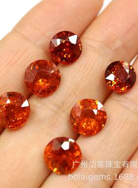 天然石榴石芬达石戒面椭圆形4-6ct裸石彩色宝石珠宝首饰镶嵌