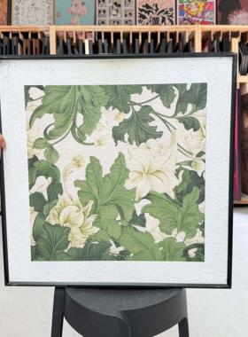 清新绿色花卉小众艺术装饰画客厅温馨ins挂画S014二联55