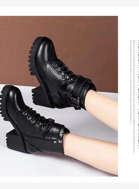 women martin boots high heel shoes英伦风马丁靴高跟女靴欧美新