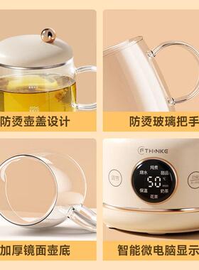 菲森客全玻璃迷你养生壶小型办公室一人纯玻璃恒温家用花茶杯炖煮