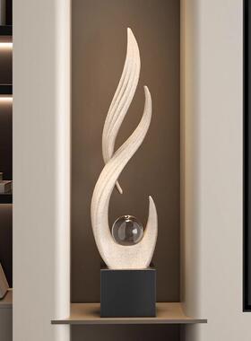 风生起水入户玄装饰摆件轻奢高关档视柜旁边落地竖电IUX高壁龛办