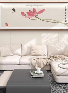 荷花图水墨画挂画中式卧室新中式客厅饭厅墙手绘国画齐白石装饰画
