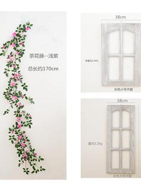 创意仿真花藤装饰客厅壁挂花艺挂花室内墙面假花插花摆件拍照道具
