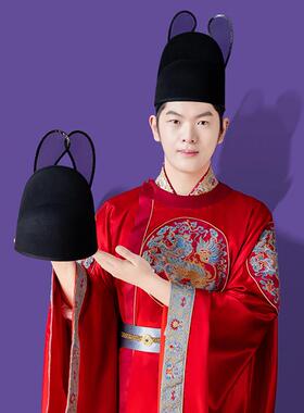 明制翼善冠乌纱帽古风汉服帽子中式新郎帽男女士锦衣卫飞鱼服官帽