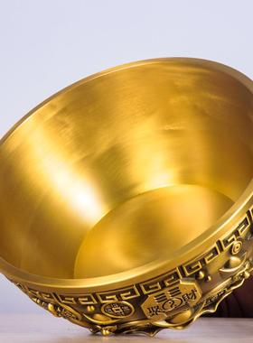 杨铜记 五福聚宝盆 家居办公室铜盆摆件厂家直销 铜加厚聚宝盆