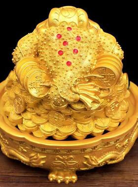 金蟾流水摆件开业店铺礼物饭店大金蝉客厅金蟾蜍送工艺礼品摆饰