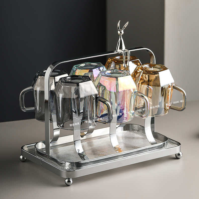 高级感玻璃杯水具套装家用待客茶杯带把手喝水杯子轻奢高颜值杯具,淘宝优惠券,粉丝福利购,淘宝优惠卷