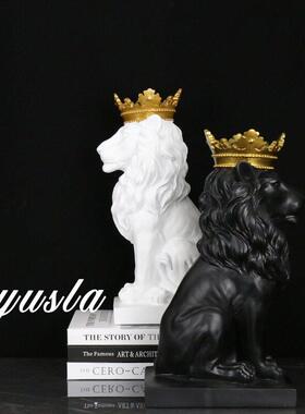 简约客厅电视柜公室狮子售楼处展厅酒店别墅玄关柜摆件软装饰品