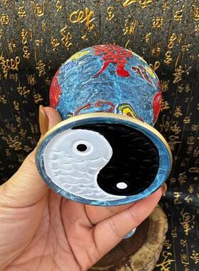 2026道家用黄铜五雷杯太极杯手工彩绘云纹五雷杯子净水杯供水杯法