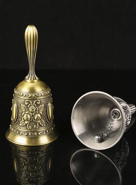 手摇铃铛酒吧餐厅吧台铃开饭铃餐桌铜响铃金属工艺品家居摆件