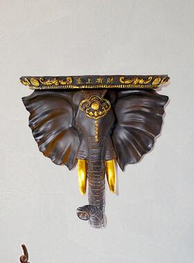 泰国大象头壁挂酒店水疗会所坐佛摆件东南亚装饰工艺品大象有财富