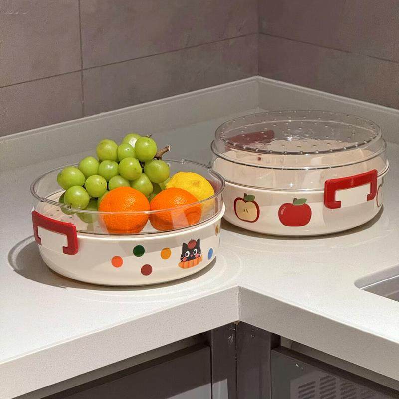 厨房猫咪沥水篮果盘多功能客厅茶几家用高颜值收纳洗水果蔬菜盆,淘宝优惠券,粉丝福利购,淘宝优惠卷