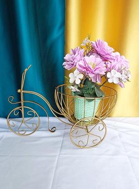 厂家创意铁艺水果篮咖啡胶囊收纳篮自行车模型摆件家居礼品铁艺件