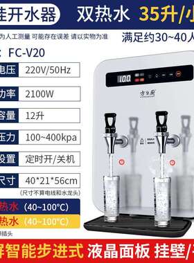 开水器商用智能进步电热壁挂饮水机冷热双出水奶茶店烧水机器