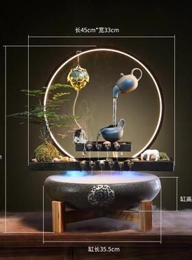 悬壶流水生财喷泉摆件水循环招财鱼缸桌面办公室开 业乔迁新居礼