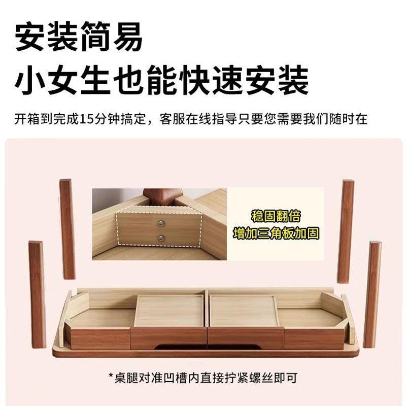 All solid wood narrow desk home bedroom simple office desk computer table small apartment home children's study table and chairs