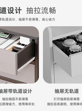 文件柜办公室桌下收纳柜带锁矮柜抽屉柜木质边柜储物柜落地小柜子