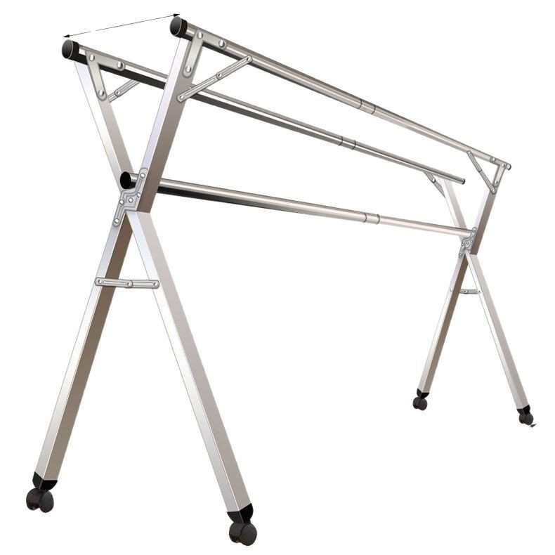 X型不锈钢落地晾衣架折叠室内外置地晒衣架双杆阳台伸缩晾衣杆 - 图3